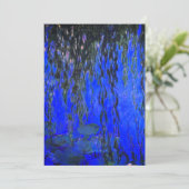 Monet Water Lilies und Weeping Willow Branches Save The Date (Stehend Vorderseite)