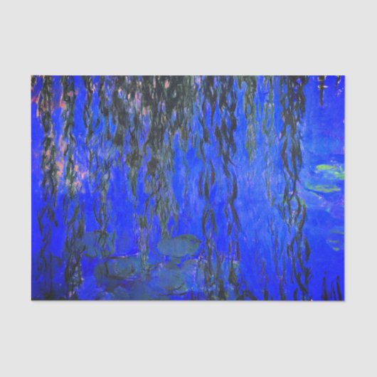 Monet Water Lilies und Weeping Willow Branches Seidenpapier (Vorderseite)