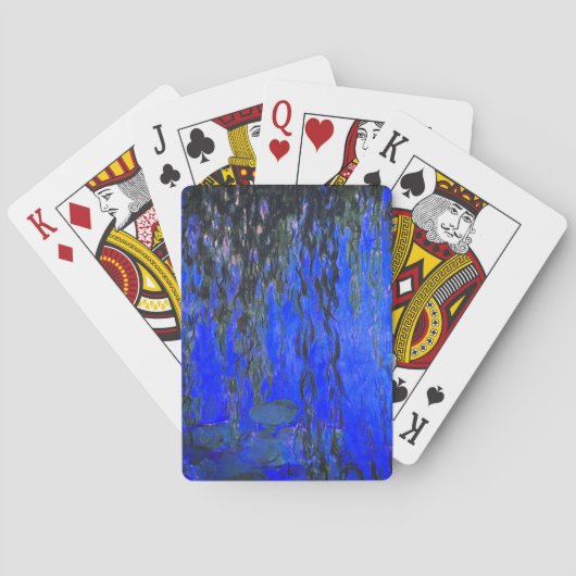 Monet Water Lilies und Weeping Willow Branches Spielkarten (Rückseite)