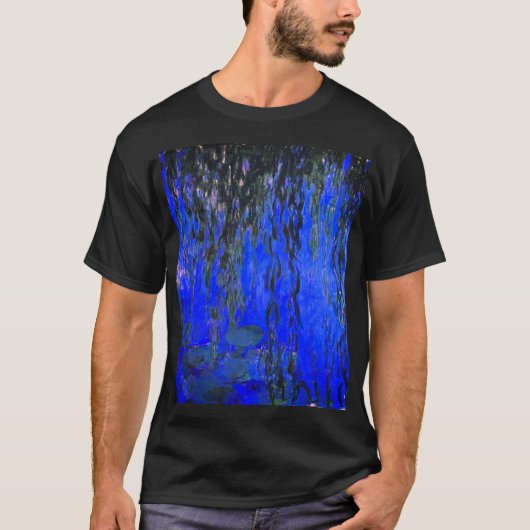 Monet Water Lilies und Weeping Willow Branches T-Shirt (Vorderseite)