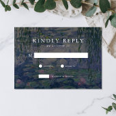 Monet Water Lilies Wedding RSVP Karte