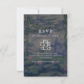 Monet Water Lilies Wedding RSVP Karte (Vorderseite)