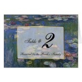 Monet Water Lilies Wedding Tischnummer (Vorderseite (Horizontal))