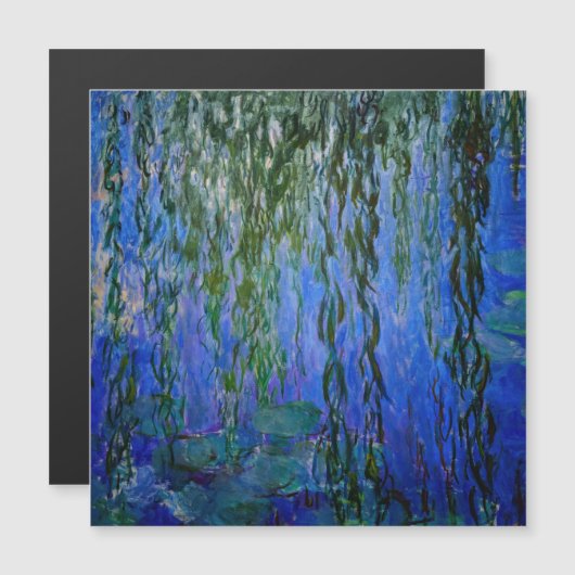 Monet - Water Lilies weinend Weide Magnetic Card Magnetkarte (Vorne/Hinten)