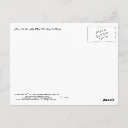MONET Water Lilipool Weeping Willows Postkarte (Rückseite)