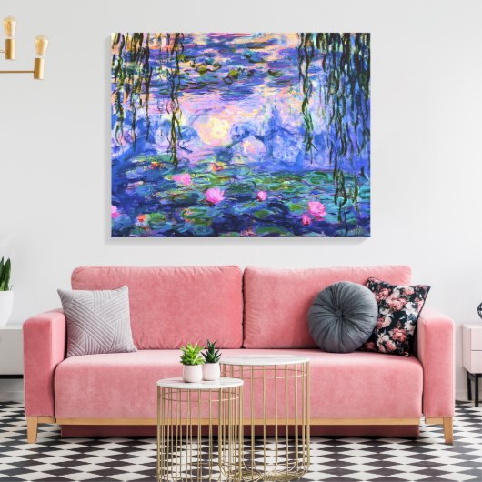 Monet Water Lilis mit Pond Reflections Leinwanddruck (Insitu (Wohnzimmer))