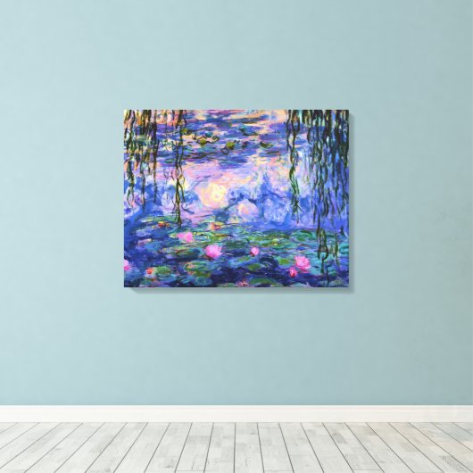 Monet Water Lilis mit Pond Reflections Leinwanddruck (Insitu (Holzboden))