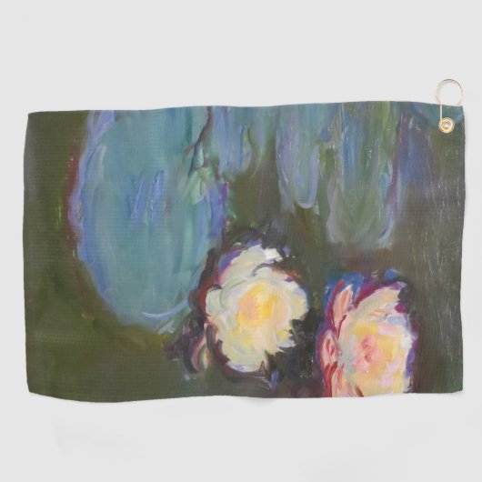 Monet Water Lily Lilies Pond Wasserlilien Malerei Golfhandtuch (Horizontal)