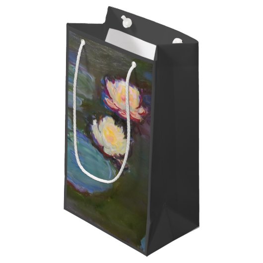 Monet Water Lily Lilies Pond Wasserlilien Malerei Kleine Geschenktüte (Vorderseite Schrägansicht)