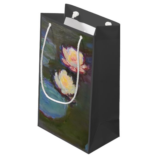 Monet Water Lily Lilies Pond Wasserlilien Malerei Kleine Geschenktüte (Rückseite Schrägansicht)