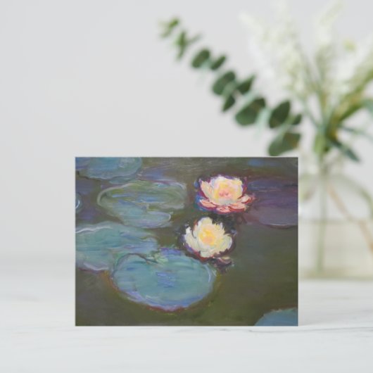 Monet Water Lily Lilies Pond Wasserlilien Malerei Postkarte (Stehend Vorderseite)