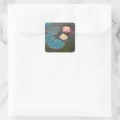 Monet Water Lily Lilies Pond Wasserlilien Malerei Quadratischer Aufkleber (Tasche)