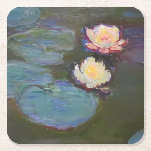 Monet Water Lily Lilies Pond Wasserlilien Malerei Rechteckiger Pappuntersetzer (Vorderseite)