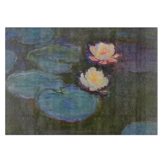 Monet Water Lily Lilies Pond Wasserlilien Malerei Schneidebrett (Vorderseite)