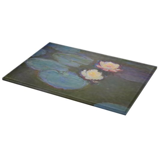 Monet Water Lily Lilies Pond Wasserlilien Malerei Schneidebrett (Ecke)