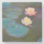 Monet Water Lily Lilies Pond Wasserlilien Malerei Steinuntersetzer (Vorderseite)