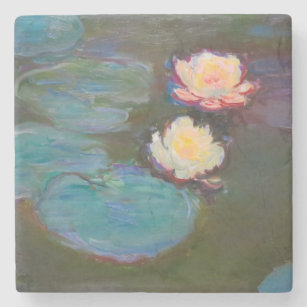 Monet Water Lily Lilies Pond Wasserlilien Malerei Steinuntersetzer