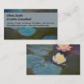 Monet Water Lily Lilies Pond Wasserlilien Malerei Visitenkarte (Vorne/Hinten)