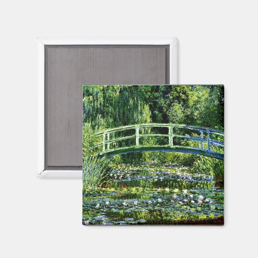 Monet - Water Lily Pond, grün Magnet (Vorderseite/Rückseite)