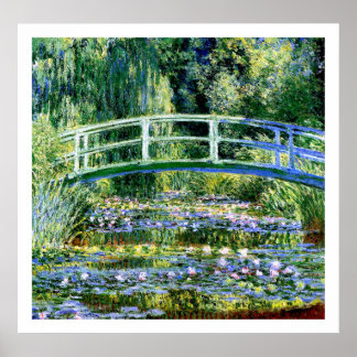 Monet - Water Lily Pond & Japanese Bridge Poster