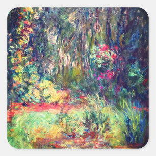 Monet Water Lily Pond Quadratischer Aufkleber