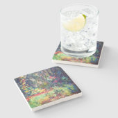 Monet Water Lily Pond Steinuntersetzer (Seitenansicht)