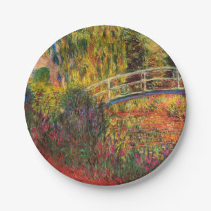 Monet Water Lily Pond und Water Irises Pappteller