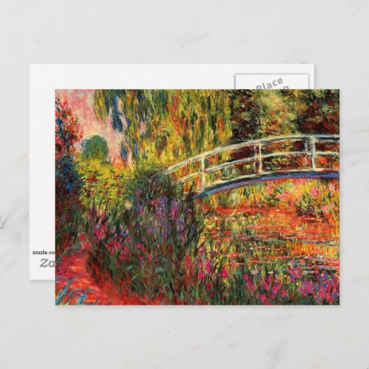 Monet - Water Lily Pond, Water Irises Postkarte (Vorne/Hinten)
