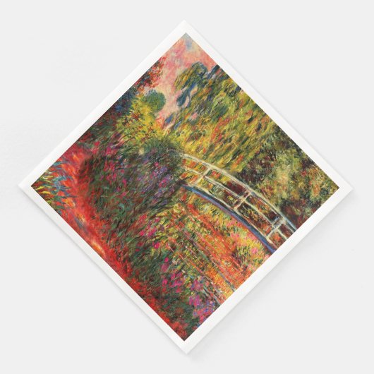 Monet - Water Lily Pond, Water Irises Serviette (Ecke)