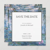 Monet Waterlillies Beruflich Minimalistisch Save The Date (Vorne/Hinten)
