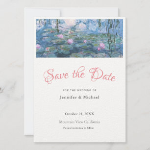 Monet Waterlillies Beruflich Minimalistisch Schlic Save The Date
