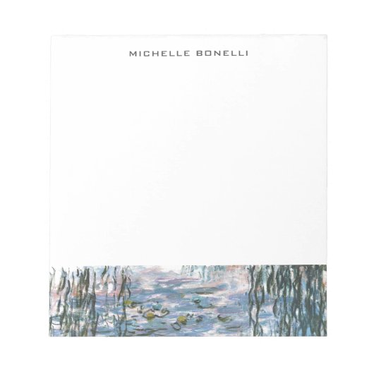 Monet Waterlillies Beruflich Schlicht Minimalistis Notizblock (Vorderseite)