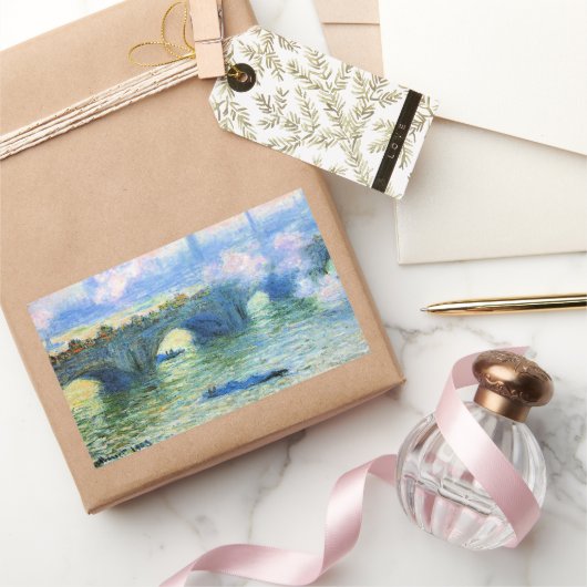 Monet - Waterloo Bridge, London, Rechteckiger Aufkleber (Schenken)