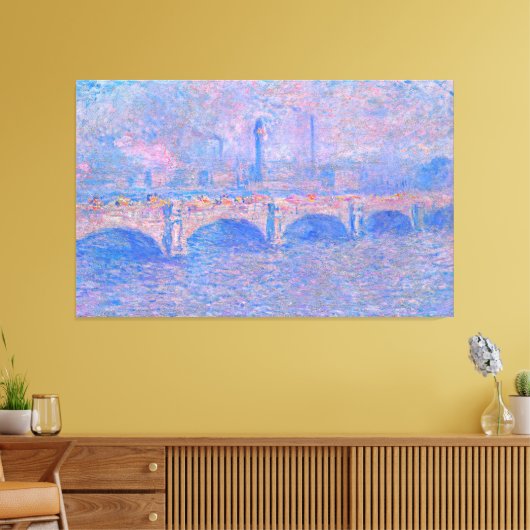 Monet - Waterloo-Brücke, Sonnenlicht-Effekt Leinwanddruck (Insitu (Wohnzimmer))