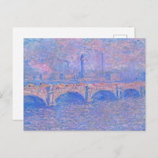 Monet - Waterloo-Brücke, Sonnenlicht-Effekt, Postkarte (Vorne/Hinten)