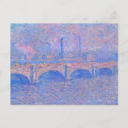 Monet - Waterloo-Brücke, Sonnenlicht-Effekt, Postkarte (Vorderseite)