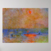 Monet - Waterloo Brücke, Sonnenlicht im Nebel Poster (Vorne)