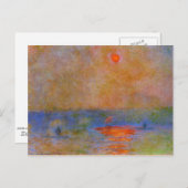 Monet - Waterloo Brücke, Sonnenlicht im Nebel Postkarte (Vorne/Hinten)