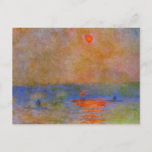 Monet - Waterloo Brücke, Sonnenlicht im Nebel Postkarte