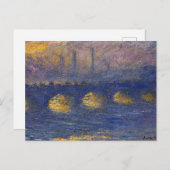 Monet - Waterloo-Brücke, Wetterüberstrahlung, Postkarte (Vorne/Hinten)