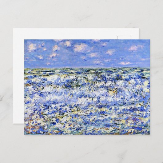 Monet - Waves Breaking, berühmtes Kunstwerk Postkarte (Vorne/Hinten)
