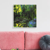 MONET WEEPING WILLOWS Stretched Canvas Print Leinwanddruck (Insitu (Wohnzimmer))