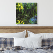 MONET WEEPING WILLOWS Stretched Canvas Print Leinwanddruck (Insitu (Schlafzimmer))