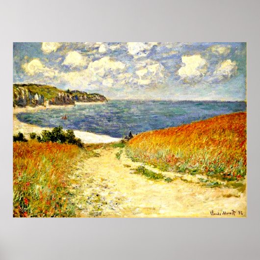 Monet - Weg durch den Mais in Pourville Poster (Vorne)