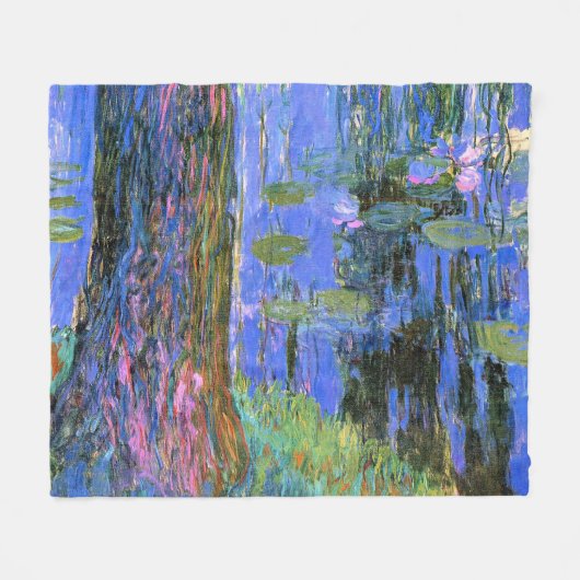 Monet - Weinen von Willow und Water Lily Pond, Fleecedecke (Vorderseite (Horizontal))