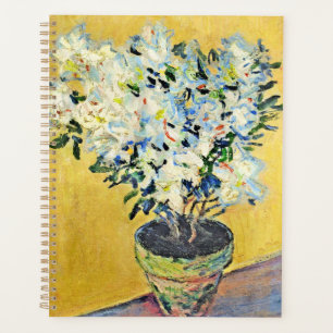 Monet - Weiße Azaleen in einem Topf, Planer
