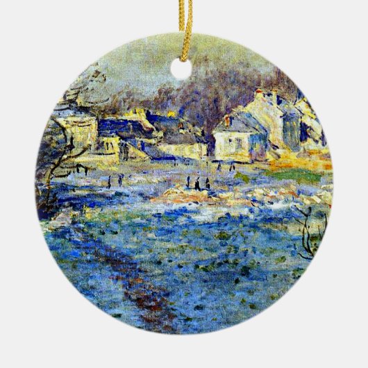 Monet - Weißer Frost Keramik Ornament (Vorne)