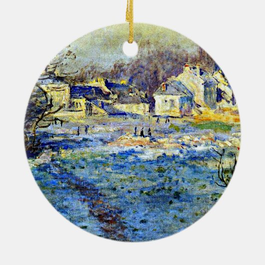 Monet - Weißer Frost Keramik Ornament (Hinten)