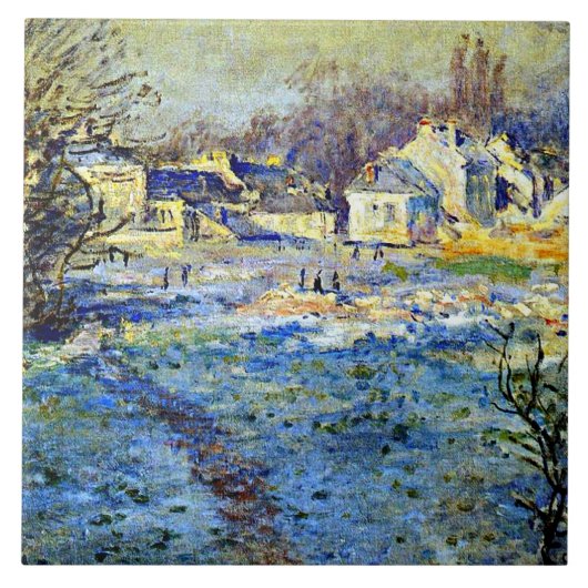 Monet - Weißer Frost, Kunstmalerei, Fliese (Vorderseite)