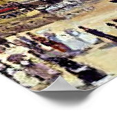 Monet - Wharf von Louvre, Paris, Poster (Ecke)